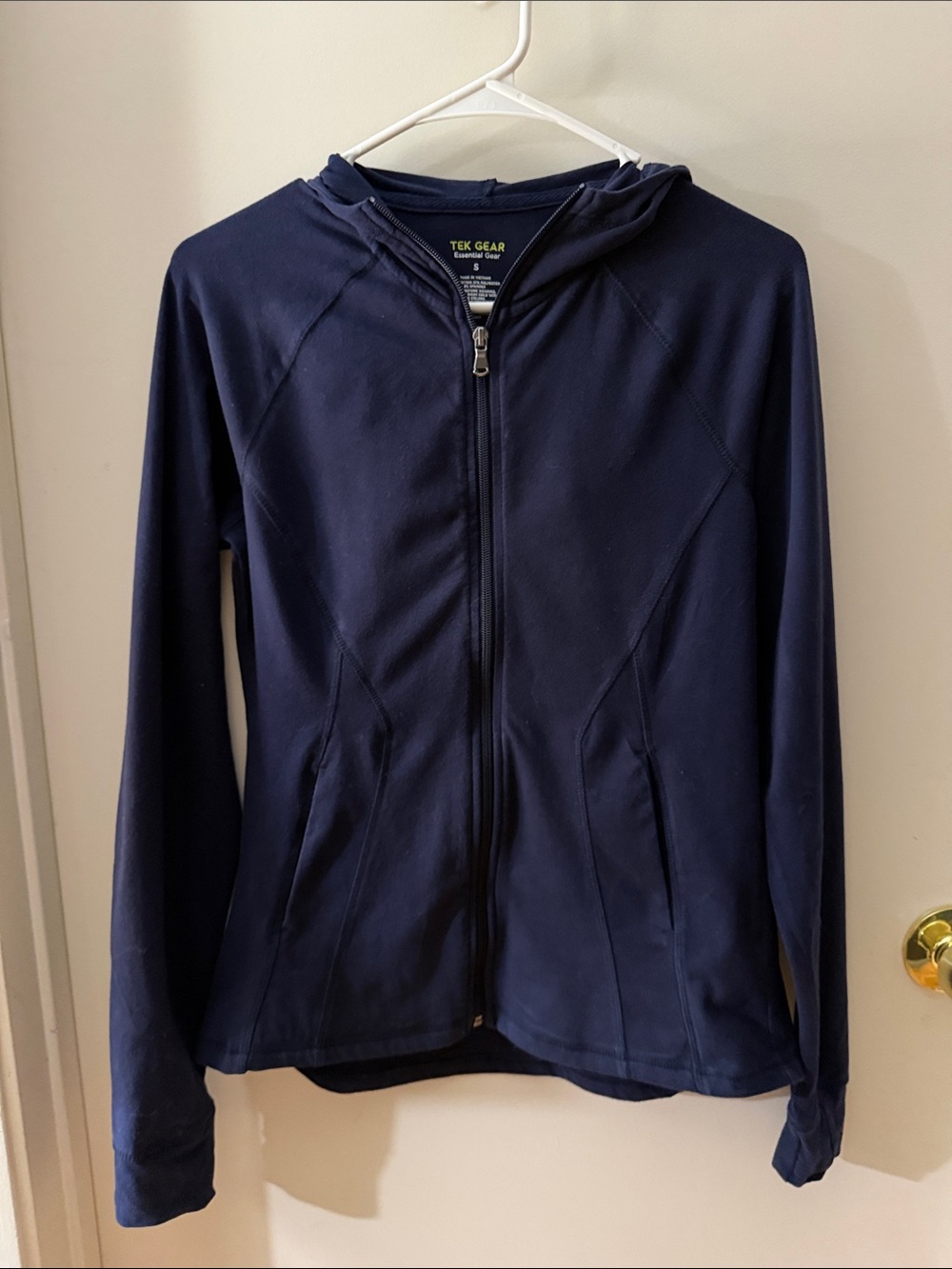 tek gear navy full-zip hooded athletic jacket
